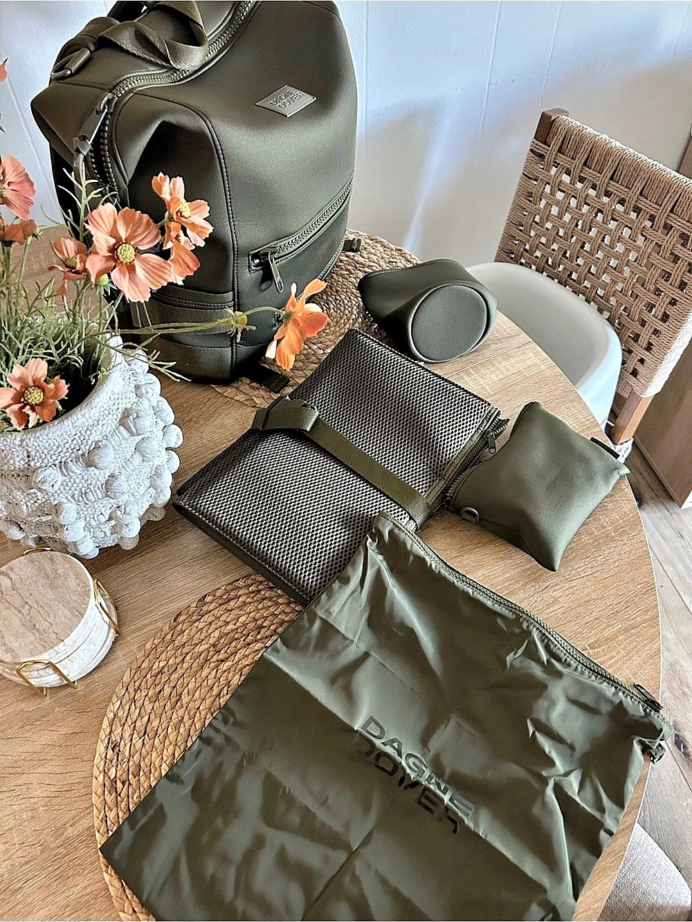 Dagne Dover Indi Neoprene Diaper Backpack (Dark Moss)